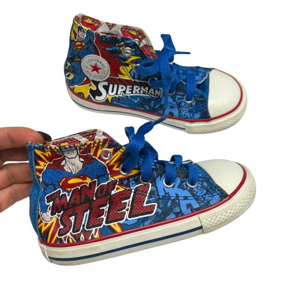 Converse Chuck Taylor All Star Superman High‑Top Sneakers Infant Size 8 | DC - Picture 1 of 17